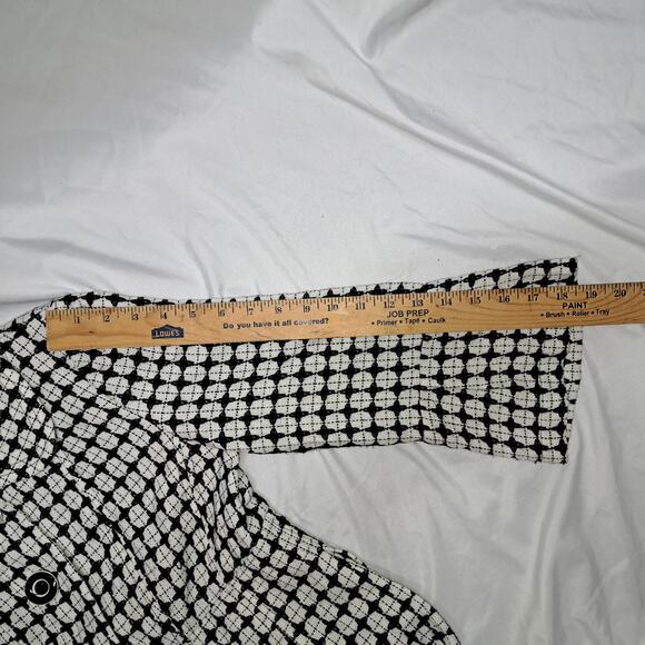 Sequin Hearts BlkWhite 3/4 Bell sleeve Peter Pan Collar front button Blazer 9 - Picture 7 of 11